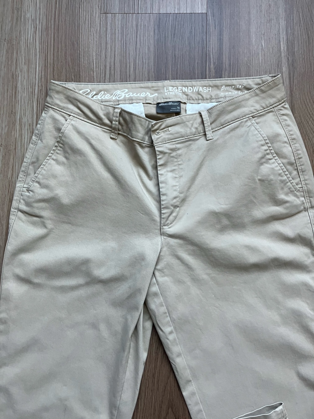 Eddie Bauer Women’s Light Tan Legend Wash Relaxed Fit Pants
